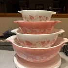Vintage Pyrex Pink Gooseberry Cinderella Mixing Bowl Set of 4 Excellent