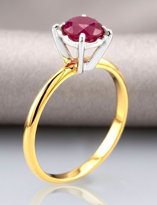 GENUINE 0.78 Cts RUBY RING 10k YELLOW GOLD - Free Appraisal Service - NWT