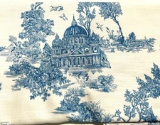 Designer Cyan Rectangle Tablecloth 63”x87” Vintage Castle And Manor Pattern