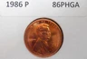 1986 P Lincoln Cent, Amazing High Grade BU Coin! (86PHGA)