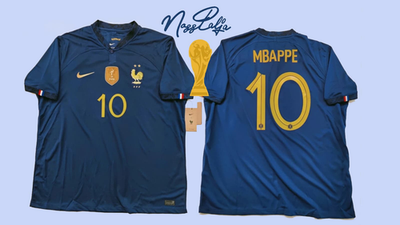 France Kylian Mbappe 2022 World Cup Official Nike Home Shirt