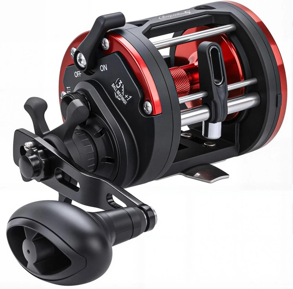 Compact Right-Hand Conventional Reel - Perfect for Trolling, 32 lbs Drag Power - Image 3 of 4