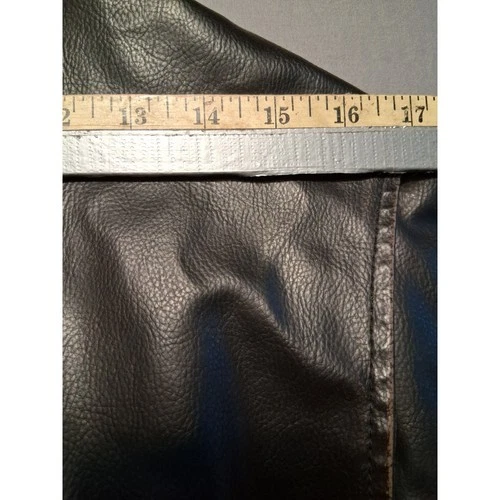 Guess Jacket Mens L Dark Brown Leather Cafe Racer Sherpa Lined Full Zip image 7