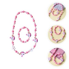 2 Pcs/set Party Bracelet Play Jewelry for Little Girls Wood Beaded Bracelets
