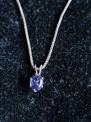 Iolith Sterlingsilber oval Anhänger Halskette 18'' Box Kette zierlich einfach