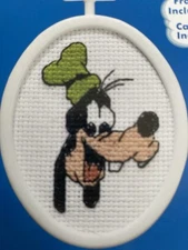 Disney Goofy Counted Cross Stitch Pattern 2.25” X 2.75” Oval