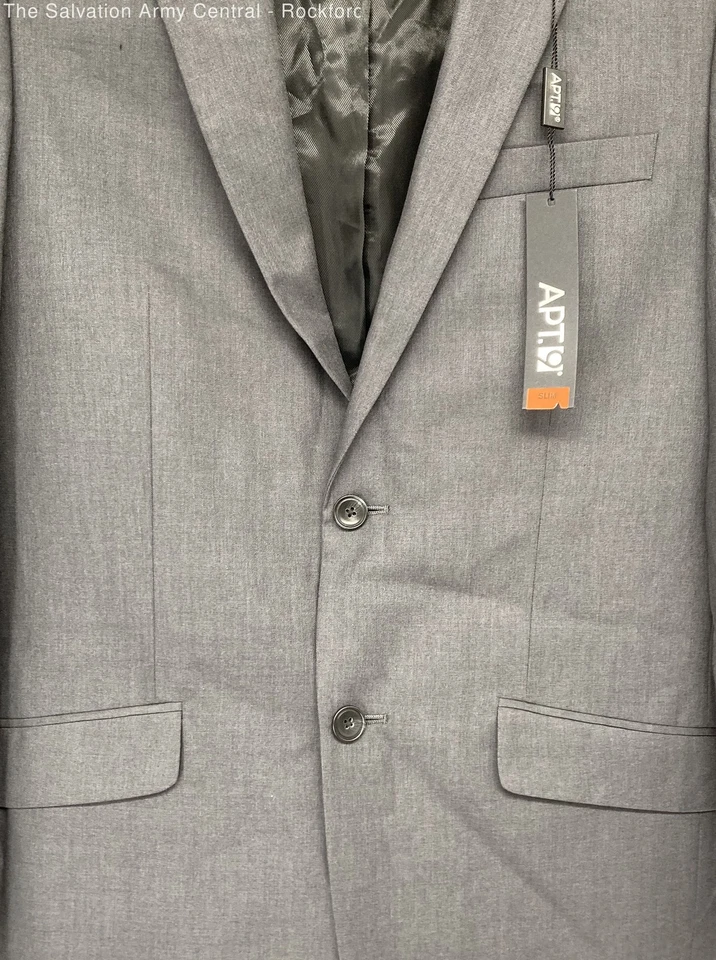 APT.9 Mens Gray Long Sleeve Pockets Notch Lapel Single-Breasted Blazer Size 38R - Image 3 of 4
