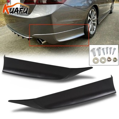 KUAFU Black Rear Bumper Spoiler Lip 2pc For 2013-15 Honda Accord 4-DR HFP-Style