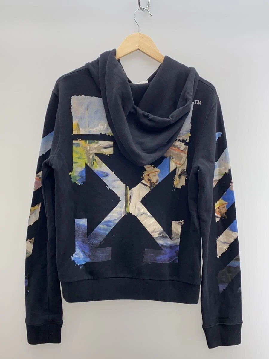 OFF WHITE Felpa con cappuccio zip bianco sporco XS cotone BLK OMBE001R19003012 usata