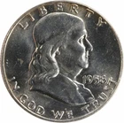 1958-D Franklin Silver Half Dollar Choice BU+ Uncertified #852