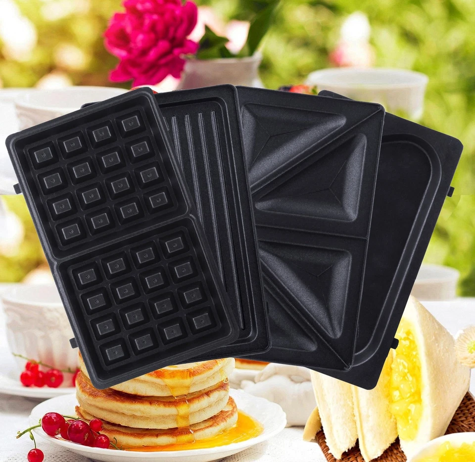 Breakfast Sandwich Maker with Sets of Detachable Non-stick Plate S6141A-B - Изображение 3 из 4