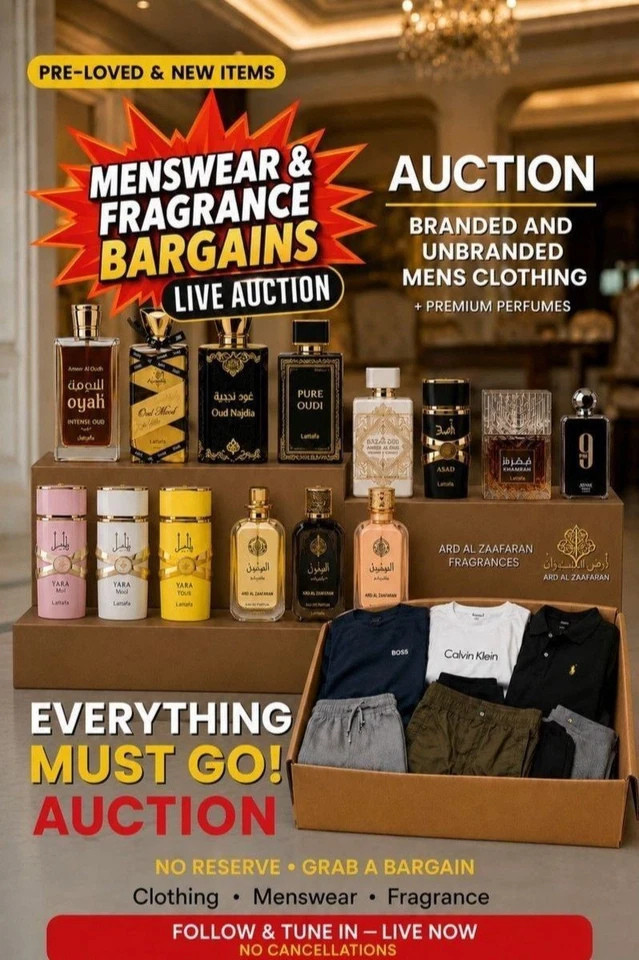 Ebay live auction - 👔 - Men’s Fashion Finds & Perfume & accessories