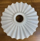 ANTIQUE MILK GLASS RUFFLED PETTICOAT SHADE OIL KEROSENE LAMP - 1 1/4" fitter