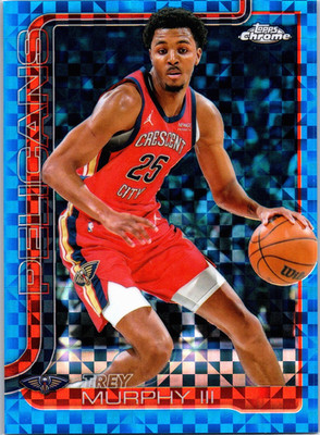 Trey Murphy III 2025-26 Topps Chrome Blue X-Fractor New Orleans Pelicans #104
