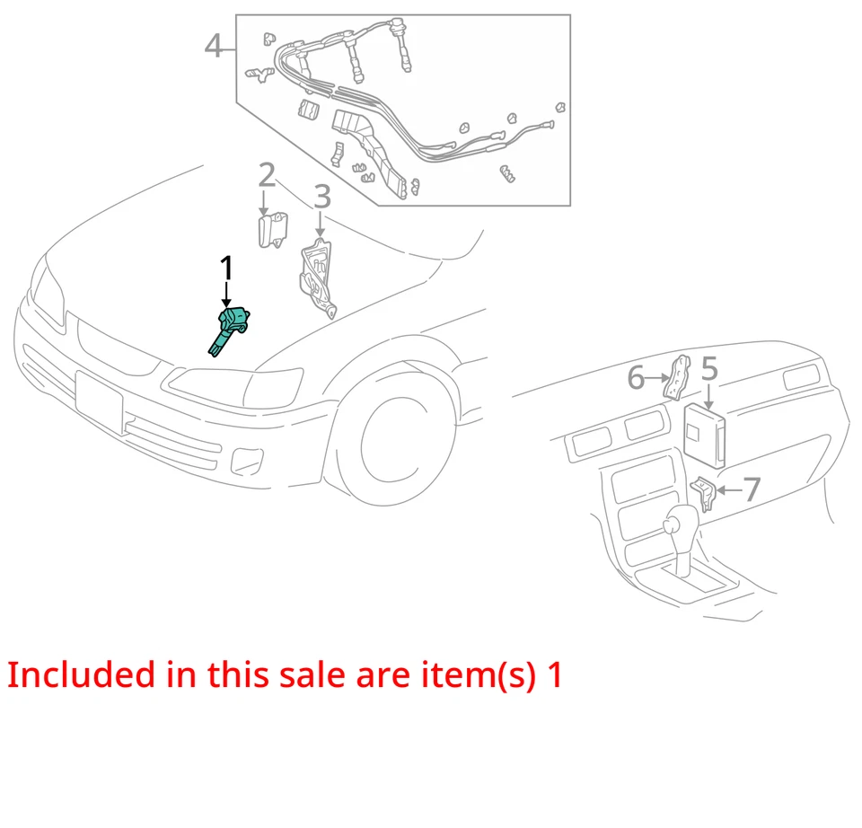 Bobina de ignição 1997-2001 Toyota Camry pacote de ignição EFGV6 - Imagem 3 de 4