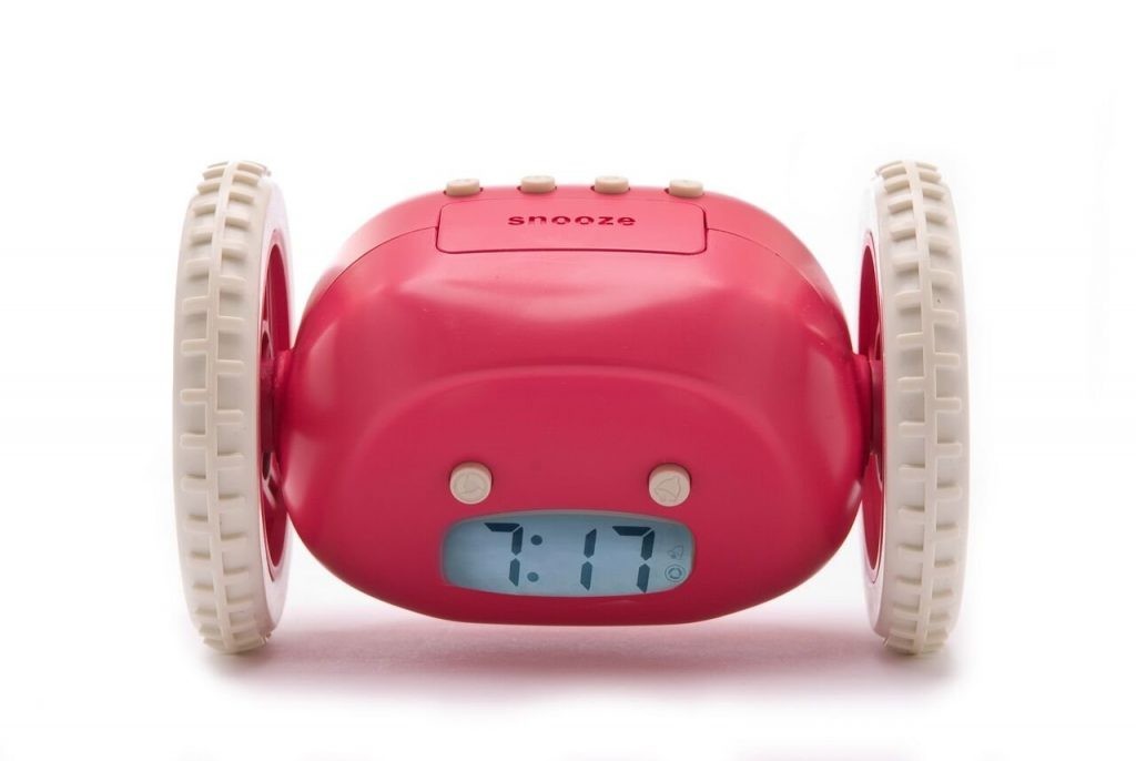 Y Alarm Clock Raspberry/red - Loud For Heavy Sleepers On Wheels New