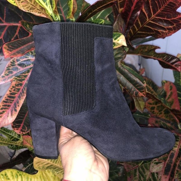 Women Dries Van Noten Ankle Boots Navy Suede 39