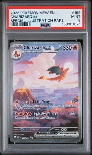 2023 POKEMON MEW EN-151 SPECIAL ILLUSTRATION RARE #199 CHARIZARD EX PSA 9