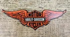 VINTAGE HARLEY-DAVIDSON MOTORCYCLES WINGS MOTOR OIL PORCELAIN GAS SIGN