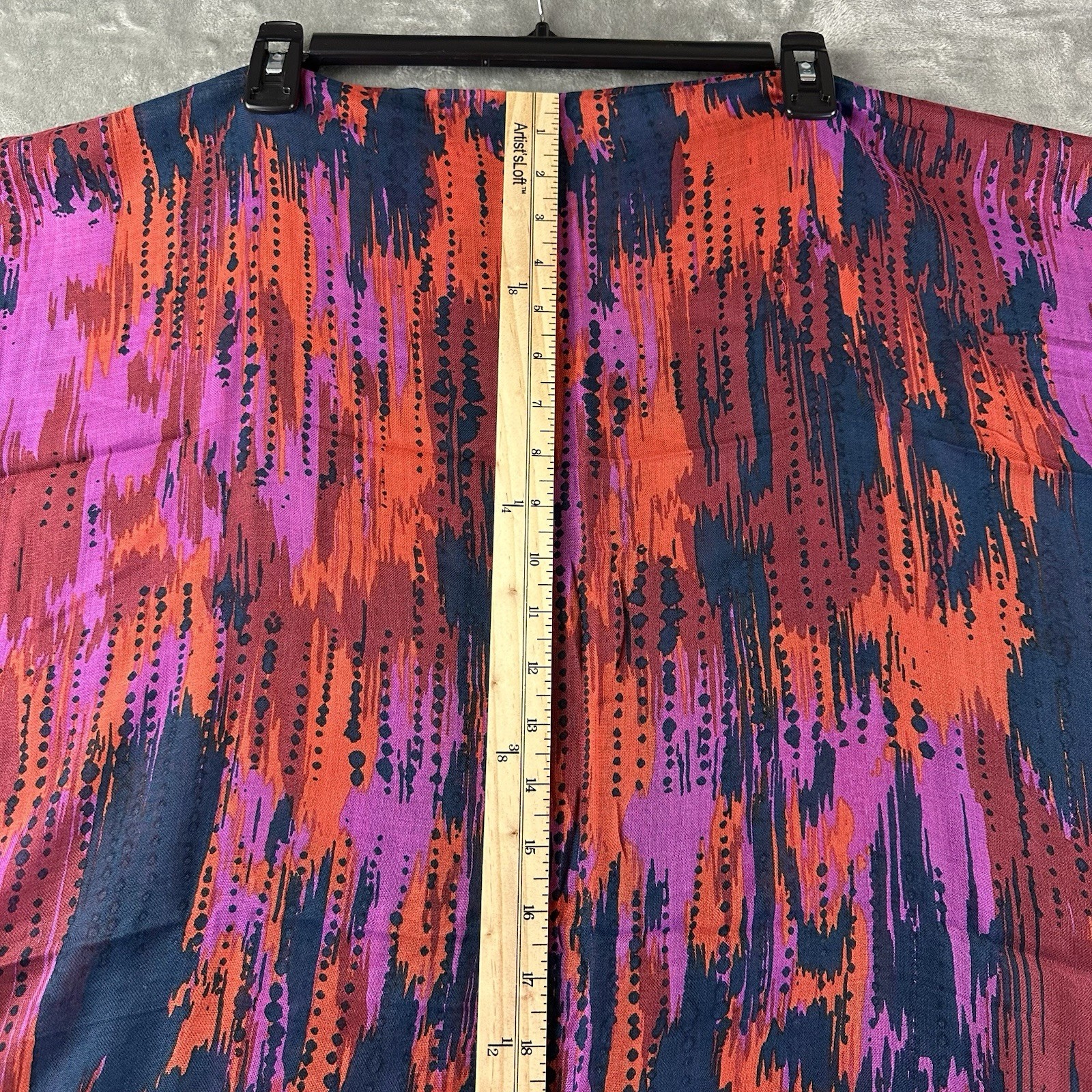 Rectangular Scarf Vibrant Abstract Pattern Red Te… - image 4