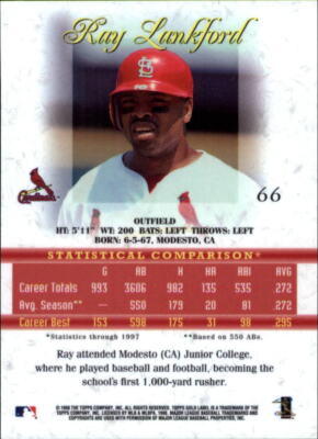 1998 Topps Gold Label Class 1 #66 Ray Lankford - NM-MT | eBay