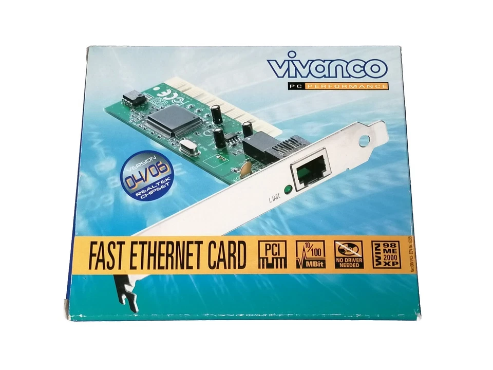 PCI Netzwerkkarte Realtek RTL8109C 10/100mbit RJ45 Ethernet LAN Vivanco #5247 - Bild 3 von 3