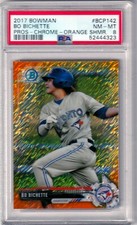 BO BICHETTE - 2017 BOWMAN CHROME PROSPECTS -- ORANGE SHIMMER REF. -- PSA NM-MT 8