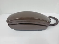 Vintage GTE Automatic Electric Trimline Wall Phone Push Button Brown