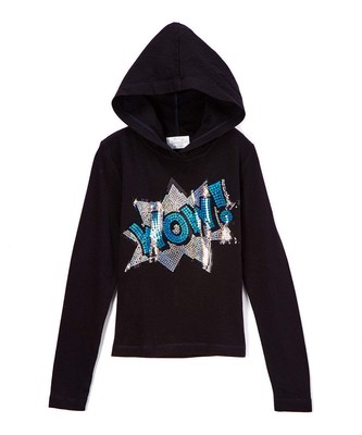 Girls Long Sleeve Top - Hoodie - Sequin Wow !