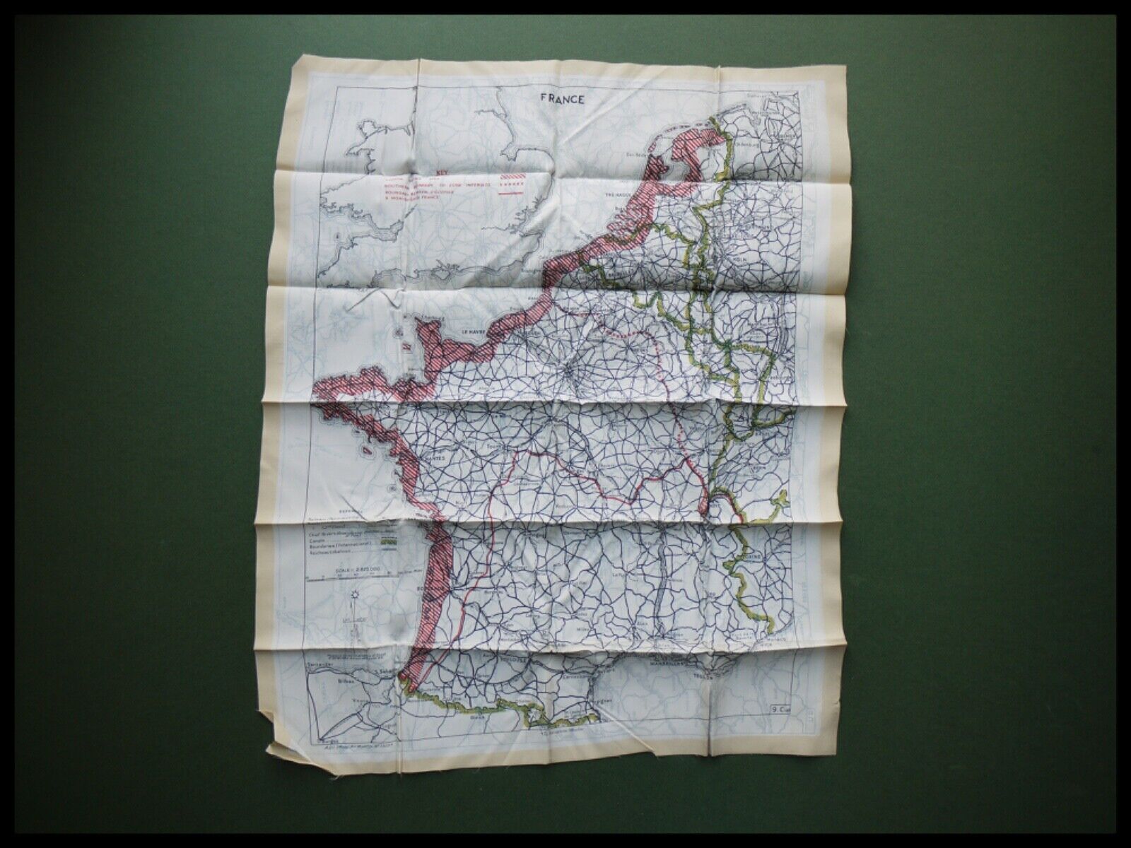 Three WW2 RAF silk escape and evade maps - large size double-sided