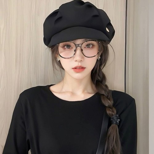 Octagonal Cap Pleated Beret Hat Y2K Pleated Octagonal Cap Streetwear - Picture 3 of 15