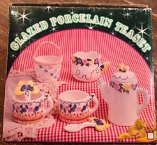 Val LTD 9 Piece Glazed Porcelain Mini Tea Set 4-1/4  to 2  tall
