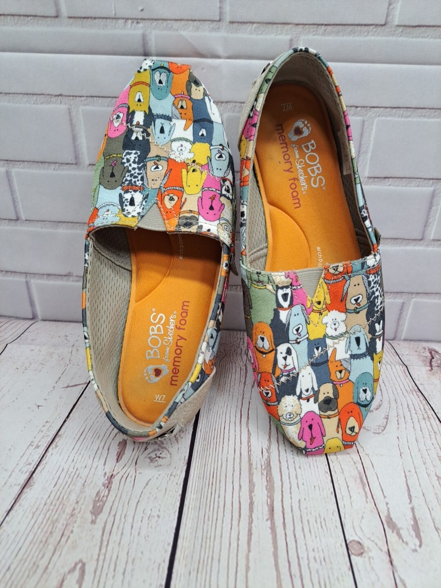 BOBS for DOGS Sketchers Slip On Shoes Womens Size W7 Canvas