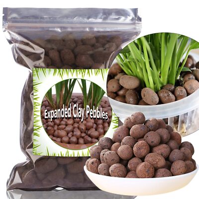Clay Pebbles for Plants 1qt,Natural Organic Expanded Grow Media for Hydroponics