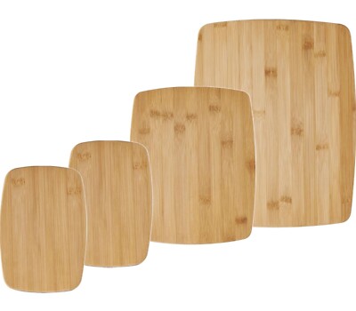 4-Piece Reversible Bamboo Cutting & Charcuterie Board Set - Assorted Sizes