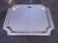 RALPH LAUREN gro&szlig;es Tablett klassisch oktogonal 47 x 37 cm versilbert TOP !