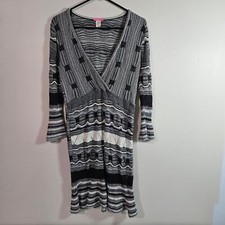 Vintage Lola Knit Sweater Dress Women Medium Black Grey