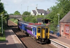 PHOTO  CLASS 156 156438 ENTERING ASPATRIA STATION -  DIESEL UNIT 156438 ENTERS A
