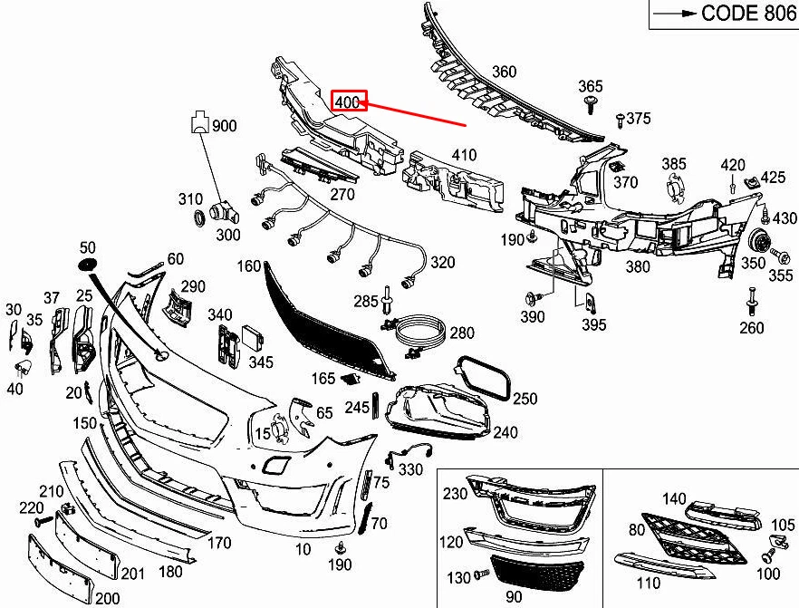 NEW MERCEDES-BENZ SL R231 FRONT CENTRAL IMPACT ABSORBER  