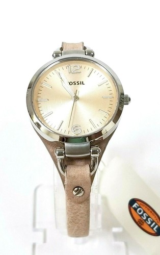NUEVO RELOJ FOSSIL GEORGIA ORO, ORO ROSA, TONO PLATEADO, CORREA DE CUERO DELGADO - Imagen 9 de 22