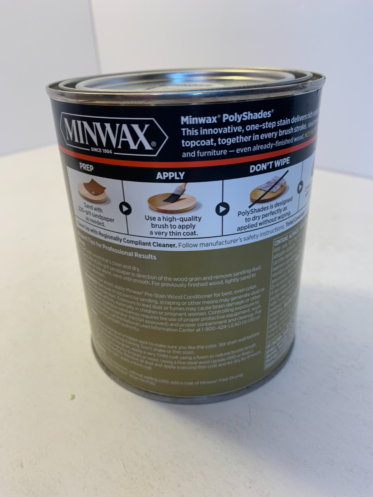 Minwax PolyShades Wood Stain + Polyurethane Finish 1 Quart Bombay
