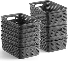 Plastic Storage Baskets Small Pantry Organization and Storage Bins 12 Pack