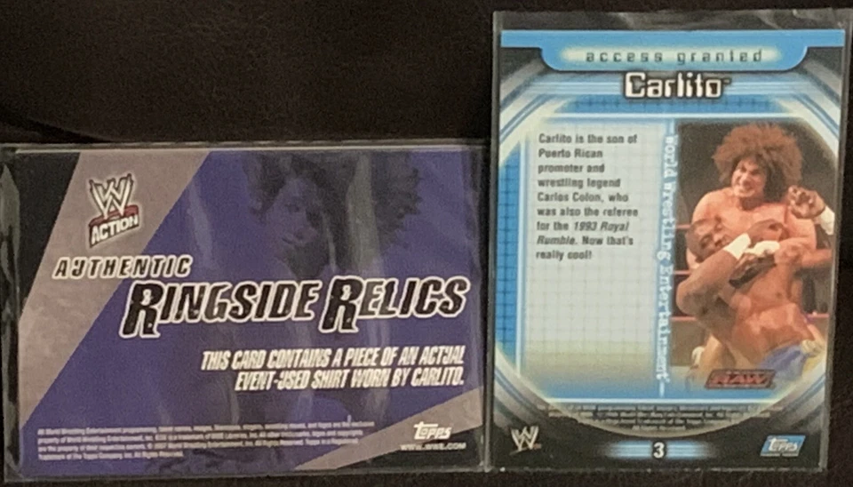 Carlito 🇵🇷 WWE Action Ring Side Relics Restricted Access Collectors Cards - Image 4 of 4
