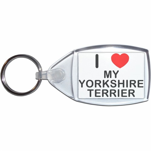 My Yorkshire Terrier I Love Heart Clear Plastic Key Ring (S, M or L ...