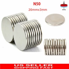 Lot N50 20x3mm Super Magnet Strong Neodymium Round Disc Fridge Rare Earth 5-100X