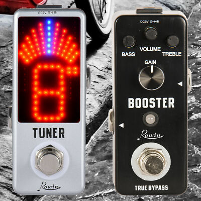 Rowin LEF-318 Booster + Tuner Guitar Effect Pedal Micro series True Bypass New 