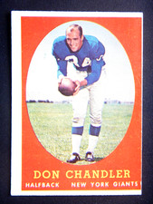 Don Chandler #54 Topps 1958 Football Card (New York Giants)