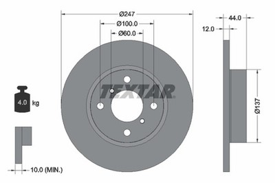 2x TEXTAR Bremsscheibe PRO 92110803 für SUZUKI AGILA OPEL WAGON H00 F68 12V 16V