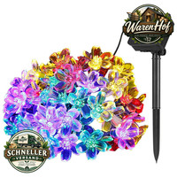 Solar Lichterkette AußEn 7M 50 LED BlüHen Blume Wasserdicht Bunt FüR Garten