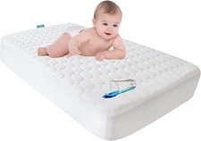 Standard Crib Mattress Protector Waterproof Quilted Mattress Pad Cover 52"x28"